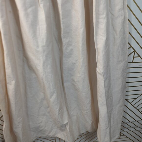 H&M Women's Beige Smocked Bandeau Dress Strapless Midi Summer Size Large - Picture 7 of 8